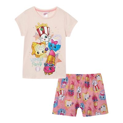 Girls' pink 'Shopkins' pyjama set
